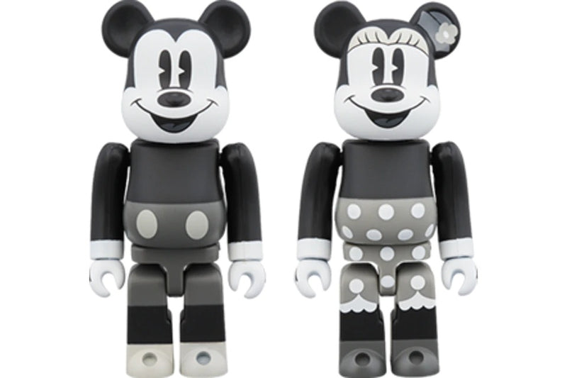 [BE@RBRICK] Bearbrick Mickey & Minnie 100% (B&W Ver.) Set of 2