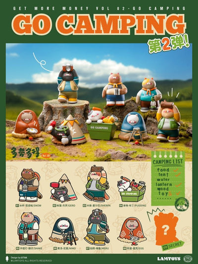 ・NEW ARRIVAL・[LAM TOYS] Uncle Cat Get More Money Go Camping Series Blind Box - Token Studio - LAMTOYS